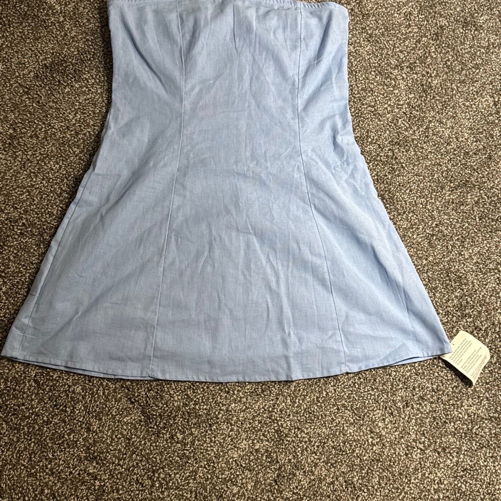 Light Blue Strapless Dress